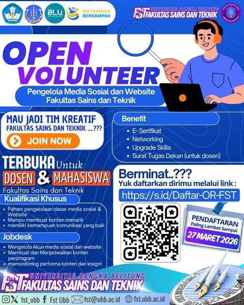 OPEN RECRUITMENT TIM PENGELOLA MEDIA SOSIAL & WEBSITE FST UBB
