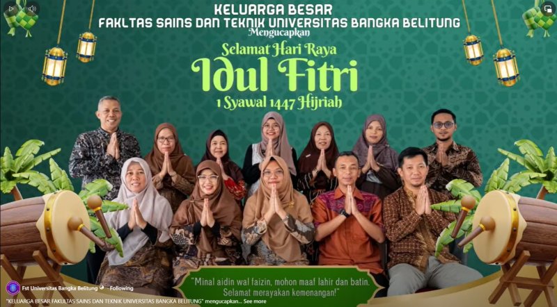 FST UBB mengucapkan Selamat Hari Raya Iedul Fitri 1447H
