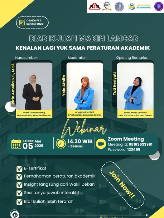 Webinar OSAKA FST UBB Series I: Obrolan Seputar Akademik dan Kemahasiswaan Fakultas Sains dan Teknik