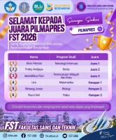 FST UBB Gelar Pemilihan Mahasiswa Berprestasi 2026, Alvin Febrian Raih Juara Pertama