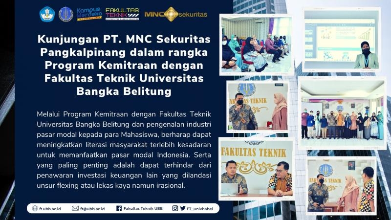 Kunjungan PT. MNC Sekuritas Pangkalpinang dalam rangka Program Kemitraan dengan Fakultas Teknik Universitas Bangka Belitung