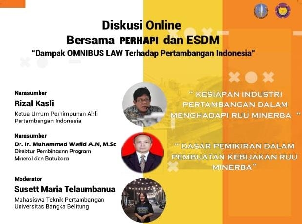 HIMATA UBB Gelar Seminar Nasional Bersama PERHAPI dan ESDM Secara Online